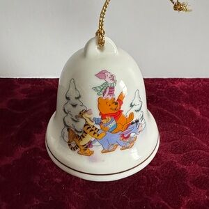 Disney Ceramic Bell with Winnie the Pooh, Piglet, Eeyore and Tiger.